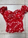 Blusa roja tipo corset